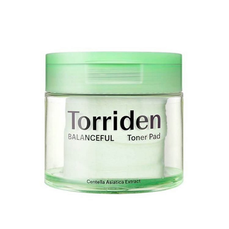 Гипоаллергенные очищающие пэды с центеллой Torriden﻿ Balanceful Cica Toner Pad, 60 шт